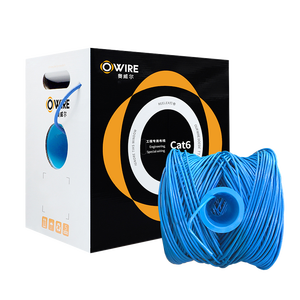 <span class=keywords><strong>Cavo</strong></span> <span class=keywords><strong>UTP</strong></span> Cat6 per Interni CE RoHS, 100% Rame Nudo 23AWG, Coppia Intrecciata a 4 Fili, Isolamento HD-PE, Guaina in PVC/LSZH, Rete 250MHz, 305m - Product Image 1