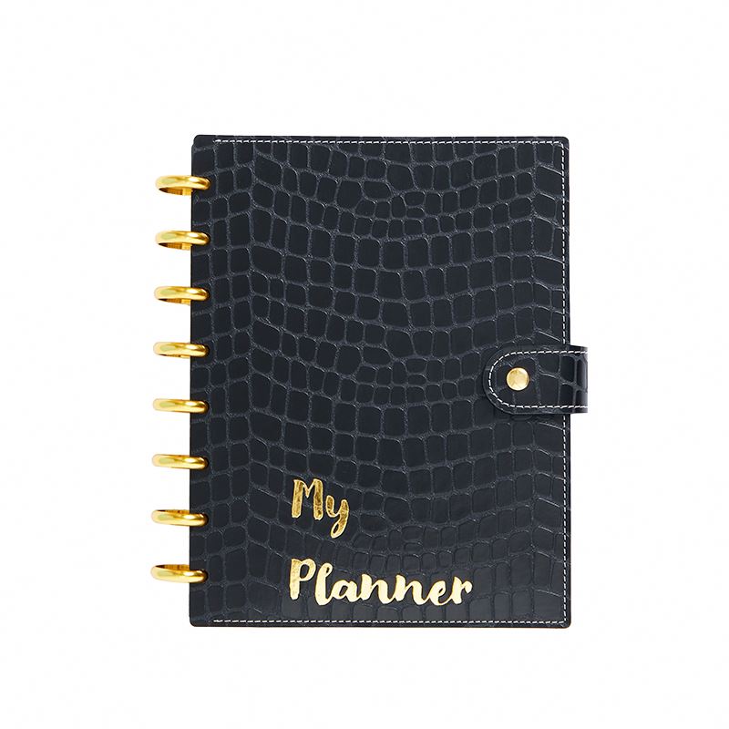 2024 custom A5 half letter 8 discbound notebook diary journal planner agenda diary hard pu croc leather board cover