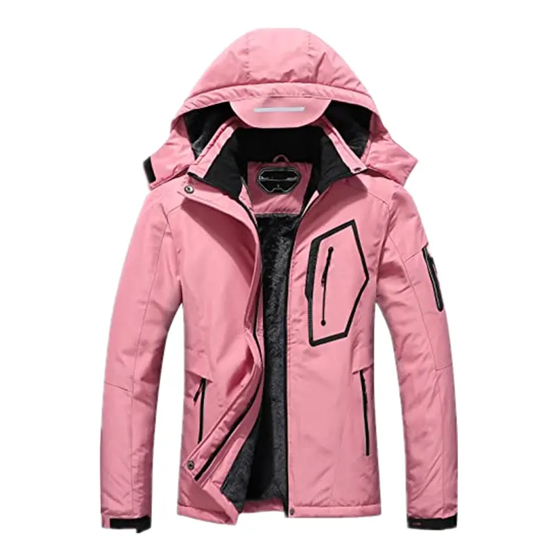 AQTQ Women's Mountain Waterproof Ski Jacket Windproof Rain Jacket Winter Warm Hooded jacket
