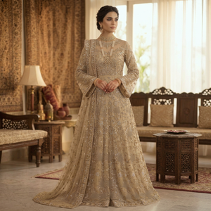 Tela de red con cuentas pesadas para kurtis de mujer, lehengas de novia, trajes de diseñador, vestidos y prendas de fiesta, artesanía de ropa étnica. - Product Image 1