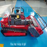Tondeuse tout-terrain robuste avec système de lames à fléaux, machine à couper l'herbe sur chenilles diesel pour grandes surfaces agricoles