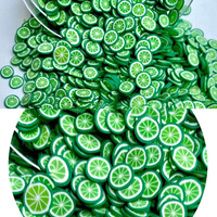 Rodajas de arcilla polimérica de 5 mm con mezcla de frutas de limón, suaves, para decoración de uñas, relleno de resina epoxi, manualidades DIY, venta al por mayor, envasado en bolsa