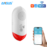 Capteur de température, d'humidité et de son Tuya Zigbee WiFi 3-en-1 avec contrôle par application et alarme pour maison intelligente