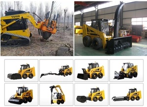 パレットフォークグレーダートリマートレンチャースタンプグラインダースイーパーグラスカッターマルチャーブレーカー芝刈り機付きスキッドステアローダーアタッチメント - Product Image 5