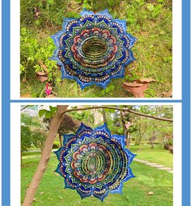 Dé<span class=keywords><strong>coupe</strong></span> laser pour l'extérieur 3D Wind Spinner Spiral en acier inoxydable Mandala Kinetic Wind Spinners Garden Ornament Wind Spinner Mandala - Product Image 6
