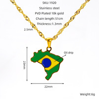 Nouveau à la mode 18K plaqué or multicolore gouttes d'huile pays carte colliers pendentifs à la mode carte du monde couleur drapeau collier