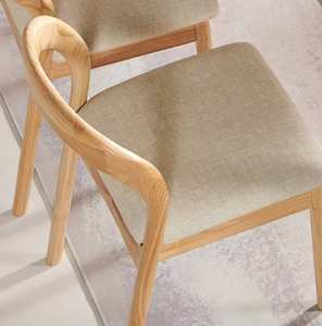 Silla de Comedor Nórdica Moderna para Hotel o Restaurante, Madera Sólida, Asiento Acolchado de Cuero PU - Product Image 5