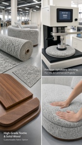 Canapé quatre places en tissu peluche moderne JM Regal, rembourré et confortable pour salon spacieux, idéal pour les commandes en gros - Product Image 6
