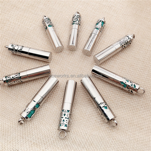 Cylindrical Essential <b>Diffuse</b> Perfume Oil <b>Bottle</b> Stainless Steel Essential Oil Pendant Aromatherapy Pendant - Product Image 2