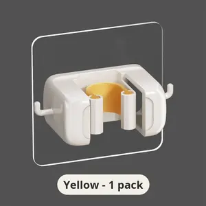 Support <span class=keywords><strong>mural</strong></span> contemporain gris et blanc moulé par injection pour <span class=keywords><strong>balai</strong></span> et serpillière, crochet mobile sans perçage pour rangement de salle de bain et toilettes - Product Image 6