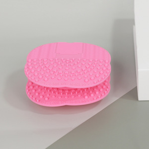 Silicone Facial Cleansing Brush Pink Manual Makeup Remover Pad For Face Cleaning - Product Image 3
