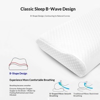 Oreiller cervical en mousse à mémoire de forme à récupération lente en 5 secondes, forme de vague en B, double hauteur personnalisable, lavable, léger