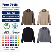 Maßgefertigter Herren-Polokragenpullover aus Reiner Wolle mit Kontrastbesatz, Grob Gerippt, OEM ODM Quellfabrik Private Label