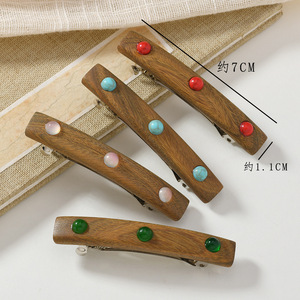 Nuevo clip de madera de sándalo estilo chino, clip para cola de caballo, clip lateral de madera de alta calidad, accesorio para el cabello estilo cheongsam, regalo. - Product Image 1