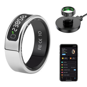 디스플레이 화면 피트니스 제스처 제어 비디오 게임 수면 및 심박수 추적기 스테인레스 스틸 케이스 OEM이있는 새로운 스마트 링 - Product Image 2