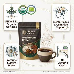 Café de <span class=keywords><strong>Hongos</strong></span> Orgánico en Polvo Instantáneo, Mezcla 5 en 1 y 12 en 1 <span class=keywords><strong>con</strong></span> Extracto de Reishi, Chaga, Melena de León y Cordyceps, Soporte OEM - Product Image 3