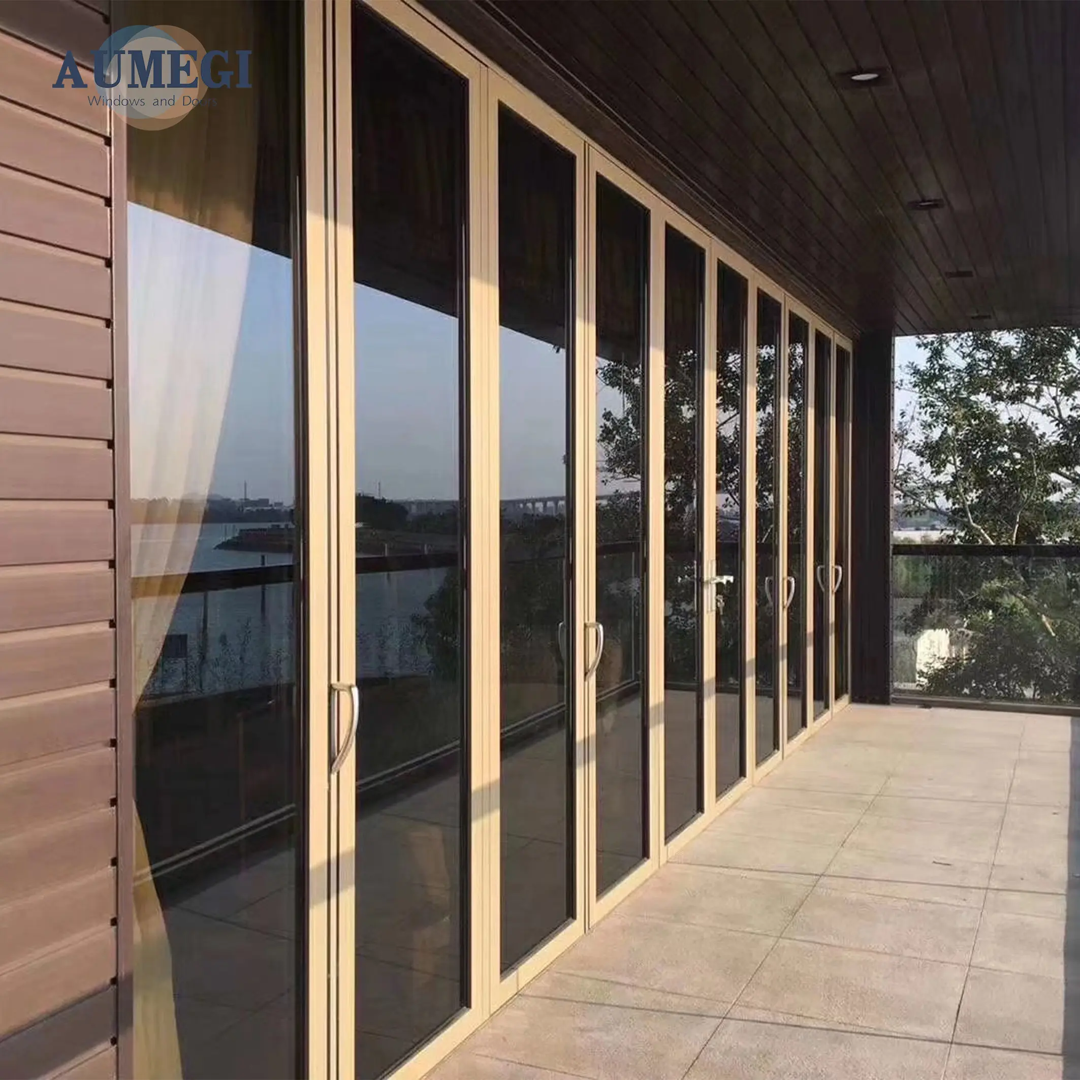 Porte a soffietto per patio esterno porta a fisarmonica porta a soffietto scorrevole per balcone in lega di alluminio pieghevole bi