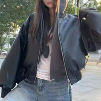 Veste Moto Noire Premium Femme en Similicuir PU Manteau d'extérieur OEM pour l'Hiver et le Bureau