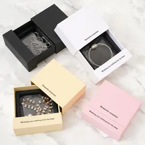 Customization Luxury Necklace Pendant Bracelet Ring Paper Slide Out Drawer Jewelry Packing Box Custom Gift Jewellery Boxes