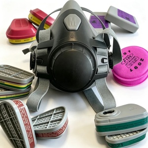 Máscara de Gas Reutilizable de Media Cara, <span class=keywords><strong>con</strong></span> Filtros Dobles, Respirador para Vapores Orgánicos, Químicos, Pintura, Polvo, Protección Industrial - Product Image 2