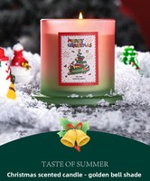 Ensemble cadeau de bougies parfumées à la cire de soja faites à la main en forme de tasse sur le thème de Noël Bai Mi avec boîte de couverture en cloche dorée