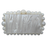 Hot Selling Groothandel Acryl Kralen Diner Tas Luxe Geometrische Patroon Avond Clutch Voor Vrouwen Met Ketting Schouderband