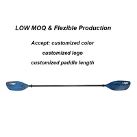 Paddle Kayak OEM Kayak Pêche Couleur Mixte Bleu Noir 4 Pièces Snap Bouton Connexion Détachable Nylon Carbone Kayak Paddle