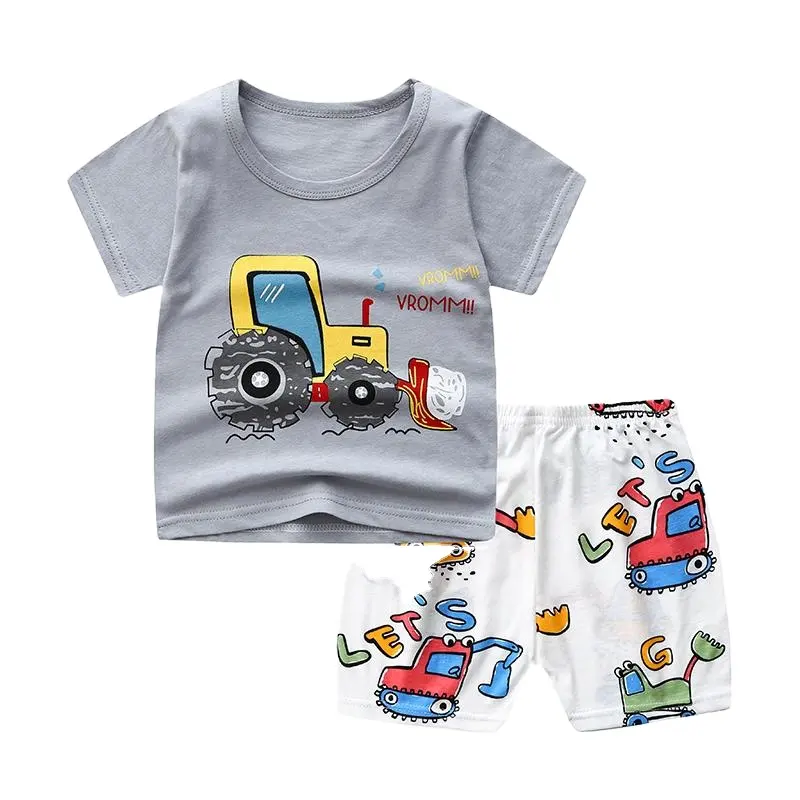 RTS Kids Boy Sommer Kleidung Sets Kinder 2pcs Kurzarm T-Shirt Shorts Anzug Kleinkind Mädchen Baumwolle T-Shirt Baby Günstige Kleidung 0-4 Y.