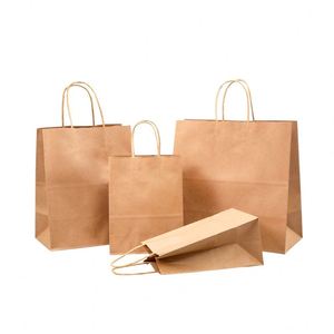 <b>Small</b> Natural Kraft Paper Gift Bags with Custom Logo & Handles for Birthday Parties & Retail <b>Shopping</b> Bulk Supply Packaging - Product Image 3