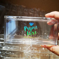 Vide Rectangulaire En Plastique Contenant des Cils Boîte D'emballage En Cristal Acrylique avec logo pour 25mm Vison Cils