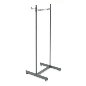 Tienda de ropa independiente Piso Negro Polaco Una barra Extensiones cortas Soporte de metal Percheros para tienda de ropa - Product Image 3