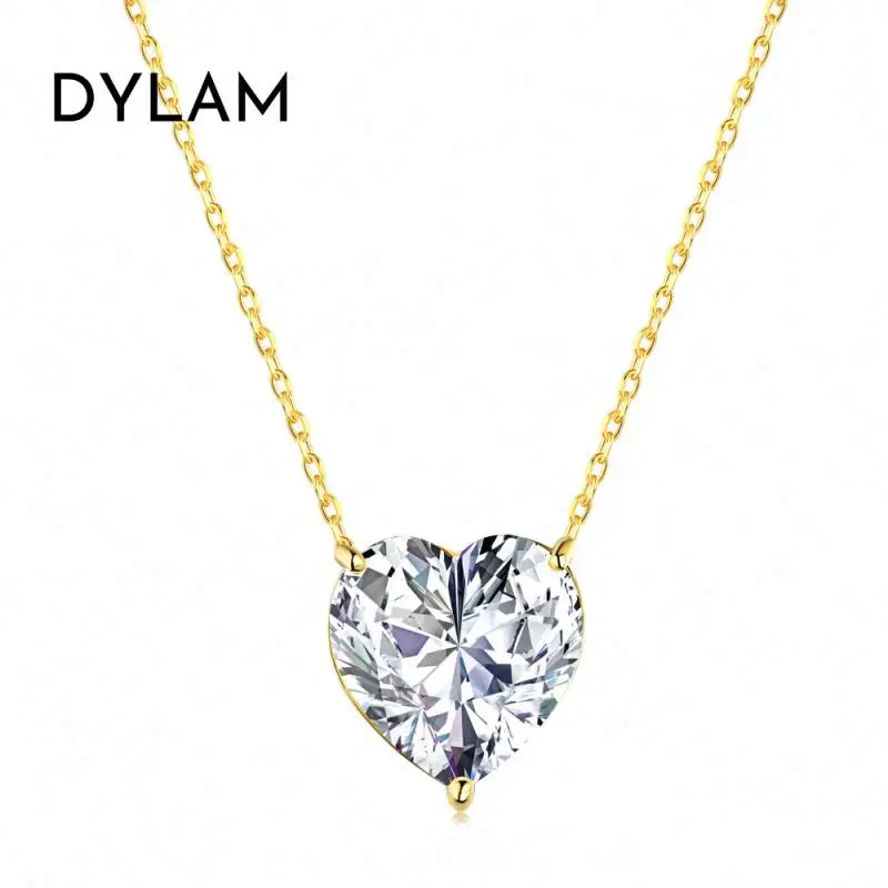 Dylam Heart Shape Love Couple Minimalist Anniversary Party Jewelry Set Accessories Sterling 925 Silver Necklace