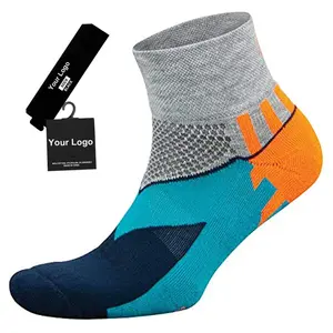 Ribbed Custom Branded Cool low Cut Socks Mens Outdoor Seamless Toe Running Sporty Respirável Mesh Block Color Socks
