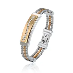 52444 xuping jewelry 2021 new design stylish personality elegant stainless steel diamond bangle