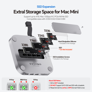 PULWTOP Mac Mini M4 Dock Stand con DP 4K 144Hz y HDMI 4K60, Mac Mini M4 Pro Hub con <span class=keywords><strong>4TB</strong></span> NVMe SSD Enclosure (SSD NO incluido) - Product Image 2