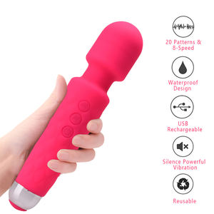 Venta caliente USB recargable vibrador cuerpo varita masajeador 20 Modo frecuencias sexo masaje chino para mujeres - Product Image 2