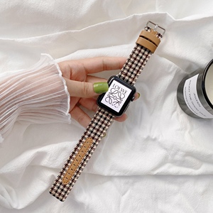 สายรัดข้อมือไนล่อนลายสก๊อตสำหรับ <span class=keywords><strong>Apple</strong></span> <span class=keywords><strong>Watch</strong></span>,สายนาฬิกาข้อมือขนาด44Mm 40MM 42Mm 38Mm IWatch Series 7 6 5 4 3 2 1 - Product Image 6