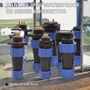 מחבר שקע זכר ונקבה מסדרת SD28 להרכבה על פאנל, 2 3 4 5 6 7 8 9 10 12 14 16 19 22 24 26 פינים, עמיד למים בתקן IP68 - Product Image 2