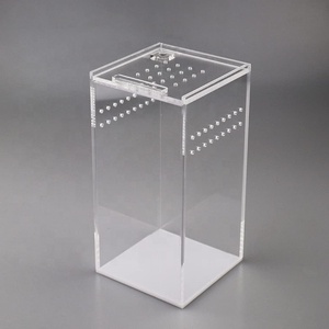 Mini caja de cría de reptiles de acrílico transparente Fácil montaje para la exhibición de araña Escorpión Sling Isopods - Product Image 3
