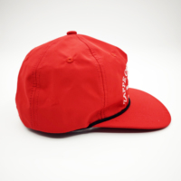 Gorra Deportiva Unisex Richardson 256, Estilo Oxford con Estampado de Frutas y Leopardo, Visera Plana, Ajustable con Broche, Logotipo Personalizado, Color Rojo