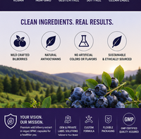 Wild Blueberry Fruit Extract Poeder - Zuivere Voedingskwaliteit Natuurlijke Anthocyanosiden 25% (HPLC) Kunstmatige Planten Anthocyanine