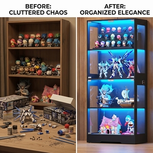 <span class=keywords><strong>Meuble</strong></span> de salon d'angle LED pour collection, vitrine en verre transparent pour modèles de jouets, <span class=keywords><strong>meuble</strong></span> de salon - Product Image 2