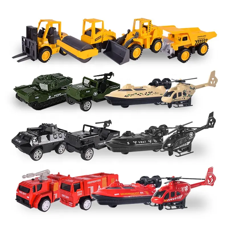 Alibaba Bestsellers Producten 1:60 Mini Legering Kunstmatige Brandweerwagen Speelgoed Auto Cool Politie Auto Diecast Speelgoed Voor Kinderen
