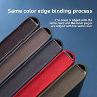 Cuaderno de Regalo con Logotipo Personalizado, Cubierta de Imitación de Cuero, Encuadernación Inalámbrica con Pegamento, para Reuniones de Negocios y Trabajo Estudiantil