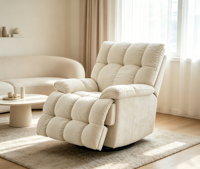 Fauteuil inclinable électrique simple VOXHOME Cloud rembourré, pivotant et rotatif, pour salon