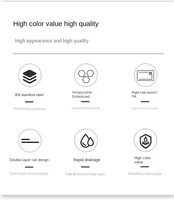 Évier de cuisine intelligent Nano Noir en acier inoxydable 304 à montage sous plan, à cuve unique, avec barre de lavage de tasses, pour camping-car, buanderie, maison, vente en gros