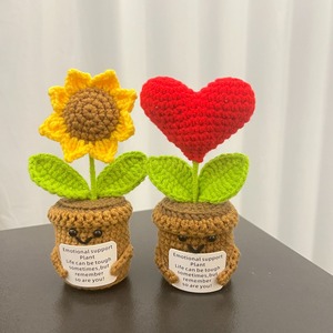 H004 Flores de Tulipán Positivas Tejidas a Crochet en Maceta, Regalos de Cumpleaños para Mujeres, Regalos para Maestras, Madres, Regalos para el Día de San Valentín - Product Image 2