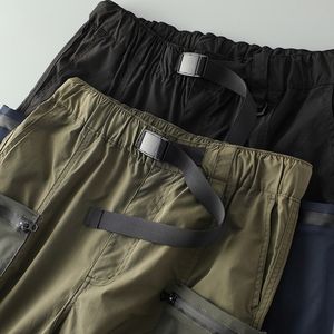 Short de travail rétro multi-poches fonctionnel pour extérieur pour hommes, pantalon décontracté à 5 poches à jambe droite de marque tendance japonaise - Product Image 5