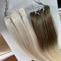 Tapeins blonds Extensions de cheveux Cabello Humano Cuticule vierge crue naturelle Bande invisible russe dans les extensions
