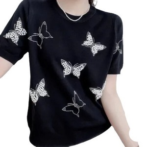 Nuova Collezione Estiva di <span class=keywords><strong>Abbigliamento</strong></span> Femminile, T-shirt alla Moda con Collo Tondo, Magliette <span class=keywords><strong>Chic</strong></span> per Donne - Product Image 5